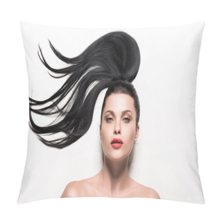 Personality  Woman With Beautiful Hair Pillow Covers