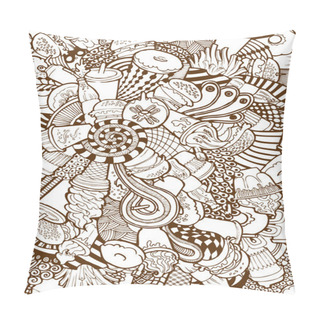 Personality  Fast Food Mix Doodle Collage Pillow Covers