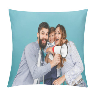 Personality  Happy Father And Son Playing Together With Soccer Ball On White Pillow Covers