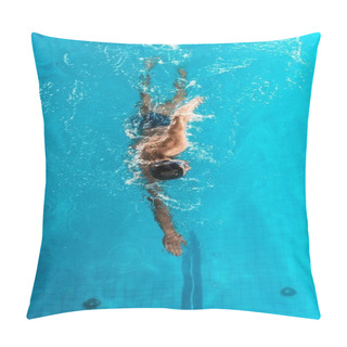 Personality  Professional Swimmer In Competition Pool  Pillow Covers