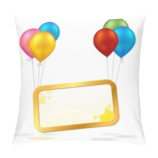 Personality Celebration Sign With Colorful Balloons Pillow Covers