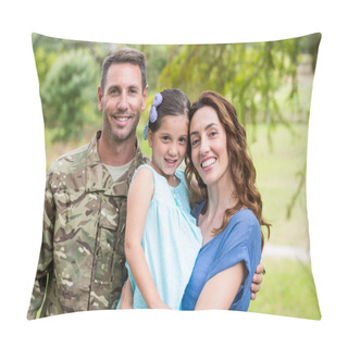 Personality  Handsome Soldier Reunited With Family  Pillow Covers