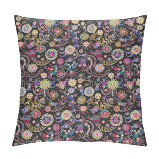 Personality  Stylized Floral Spring Pattern, Fabric  Background Pillow Covers