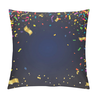 Personality  Cover With Colored Balloons, Garlands And Confetti On The White. Celebration Background Template Pillow Covers