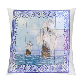 Personality  Portuguese Traditional Hand Painted Tin-glazed Ceramic Tilework, Pillow Covers