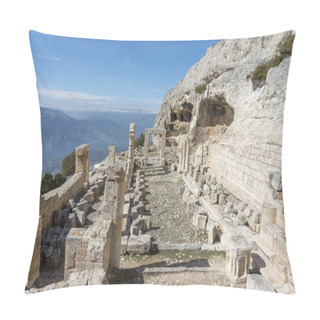 Personality  Alahan Monastery Is A Complex Of Fifth Century Buildings Located In The Mountains Of Isauria In Southern Asia Minor.Mut District Of Mersin Province,Turkey. Pillow Covers