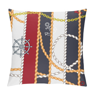 Personality  Pattern Of Anchors, Ropes, Chains And Steering Wheel Pillow Covers