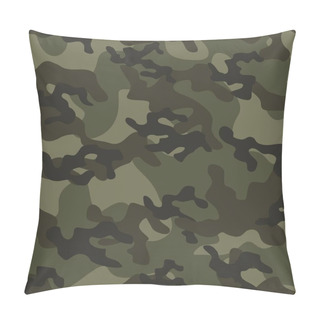 Personality  Military Camouflage. Vector Seamless Print. Army Green Camouflage For Clothing Or Printing Pillow Covers
