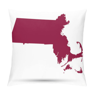 Personality  Map Of The U.S. State Of Massachusetts Pillow Covers