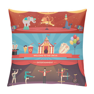 Personality  Circus Performance Horizontal Banners Pillow Covers