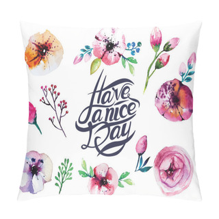 Personality  Beautiful Watercolor Flower Set Pillow Covers