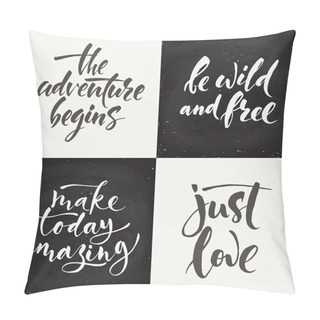 Personality  Set Of Chalk Lettering Qoutes Pillow Covers