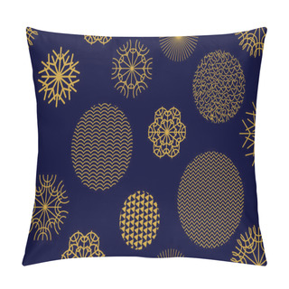 Personality  Golden Christmas Background With Geometric Motifs.  Pillow Covers