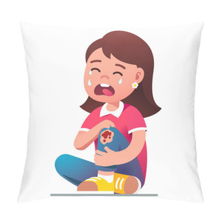 Personality  Kid Girl Sitting Crying In Pain Over Hurt Knee Pillow Covers