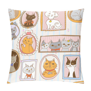 Personality  Cute Cats Portraits Pattern Pillow Covers