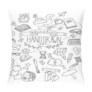 Personality  Set Of Hand Drawn Doodle Education Background Pillow Covers