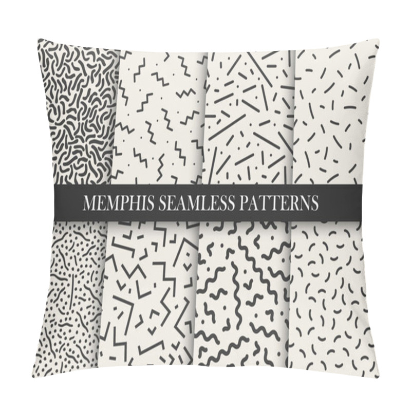 Personality  Memphis seamless patterns - vector swatches collection. Retro design 80-90s pillow covers