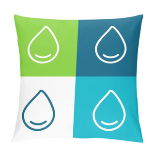 Personality  Big Drop Of Water Flat Four Color Minimal Icon Set Pillow Covers