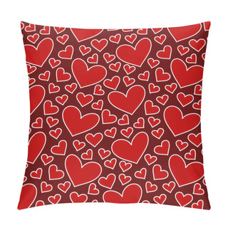 Personality  Fun Seamless Vintage Love Heart Background In Pretty Colors. Pillow Covers