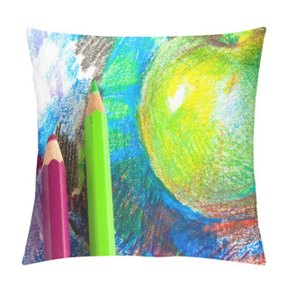 Personality  Child Drawing By Colored Pencils Pillow Covers