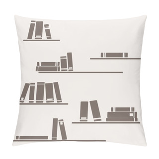 Personality  Vector Simply Retro Illustration: Books On The Shelves Pillow Covers