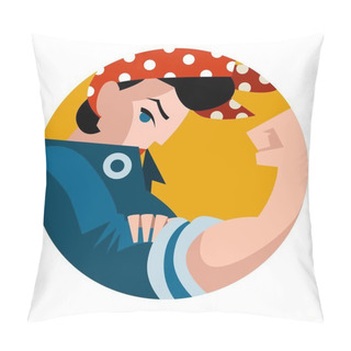 Personality  Feminist Girl Holding Her Arm Pillow Covers