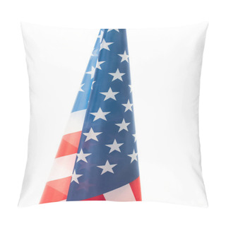 Personality  Blue And Red Flag Of America With Stars And Stripes Isolated On White Pillow Covers