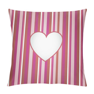 Personality  Heart On Red Stripes Background. Vector Illustration. Pillow Covers