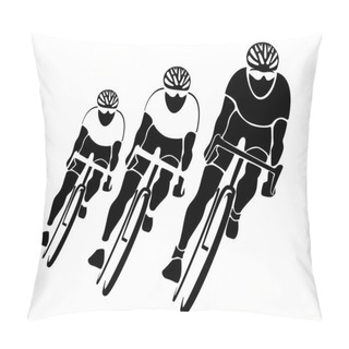 Personality  Three Cyclists' Silhouettes Pillow Covers