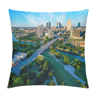 Personality  Aerial View Of Fort Worth Texas Pillow Covers