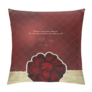 Personality  Vector Vintage Background With Red Bow Pillow Covers