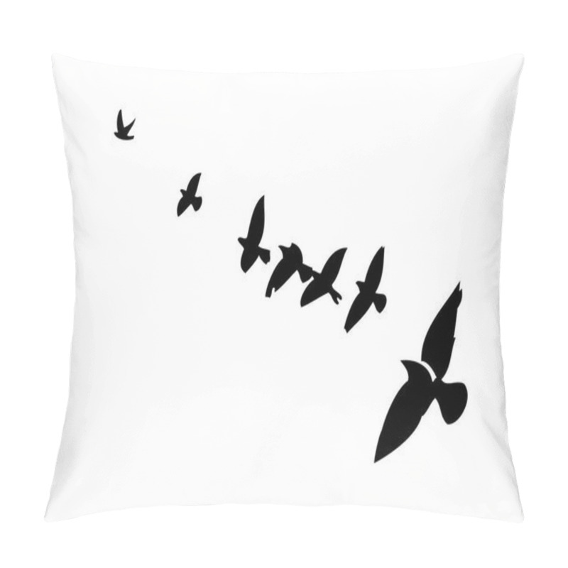 Personality  A flock of flying birds. Vector illustration pillow covers