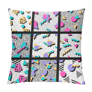 Personality  Set Of Vibrant Geometric Patterns Pillow Covers
