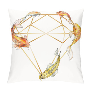 Personality  Watercolor Aquatic Underwater Colorful Tropical Fish Set. Red Sea And Exotic Fishes Inside: Goldfish. Aquarelle Elements For Background, Texture, Wrapper Pattern. Frame Border Ornament Square. Pillow Covers