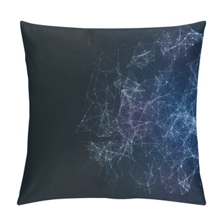 Personality  Digital Background With Cybernetic Particles Pillow Covers