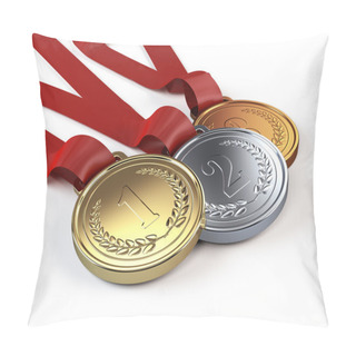 Personality  Gold, Silver And Bronze Medals Pillow Covers