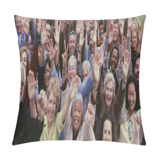 Personality  Multi-ethnic People Arms Raised Pillow Covers