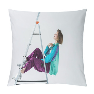 Personality  Young Girl In Vintage Windcheater Suit Pillow Covers
