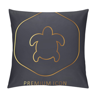 Personality  Big Turtle Golden Line Premium Logo Or Icon Pillow Covers