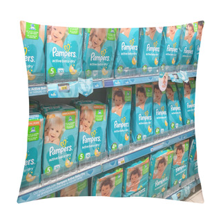 Personality  Pampers Diapers On Supermarket Shelf Pillow Covers