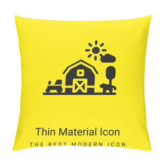 Personality  Barn Minimal Bright Yellow Material Icon Pillow Covers