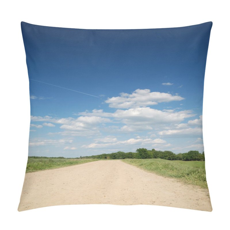 Personality  Midday Summer Landscape With Road Pillow Covers