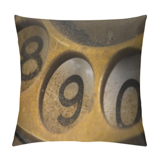 Personality  Close Up Of Vintage Phone Dial - 9 Pillow Covers