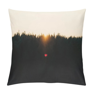 Personality  Scenic View Of Sunset Sky And Forest  Pillow Covers