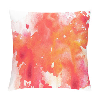 Personality  Abstract Painting With Red, Orange And Pink Paint Blots On White  Pillow Covers