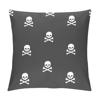 Personality  Vector Seamless Grunge Pattern With Skulls And Bones Pillow Covers