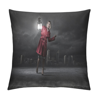 Personality  Woman With Lantern Pillow Covers