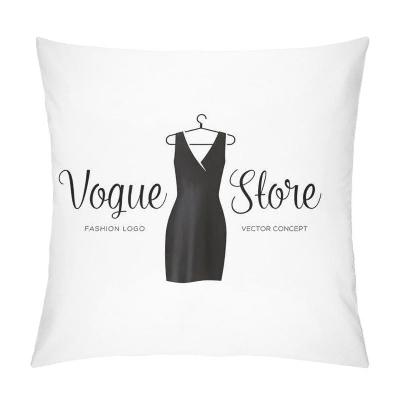 Personality  Fashion Vogue Store Logo Template With Black Dress Pillow Covers