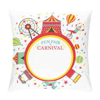 Personality  Fun Fair, Carnival, Circus, Round Frame Pillow Covers