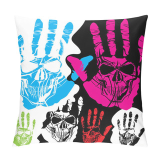 Personality  Skull And Hand Pillow Covers